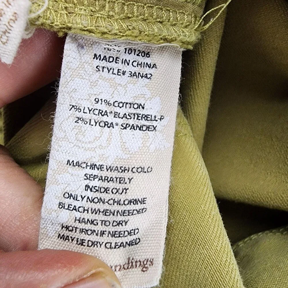 Soft Surroundings Jeans Womens Medium Petite Green Stretch Mid Straight *GUC* - Picture 10 of 11